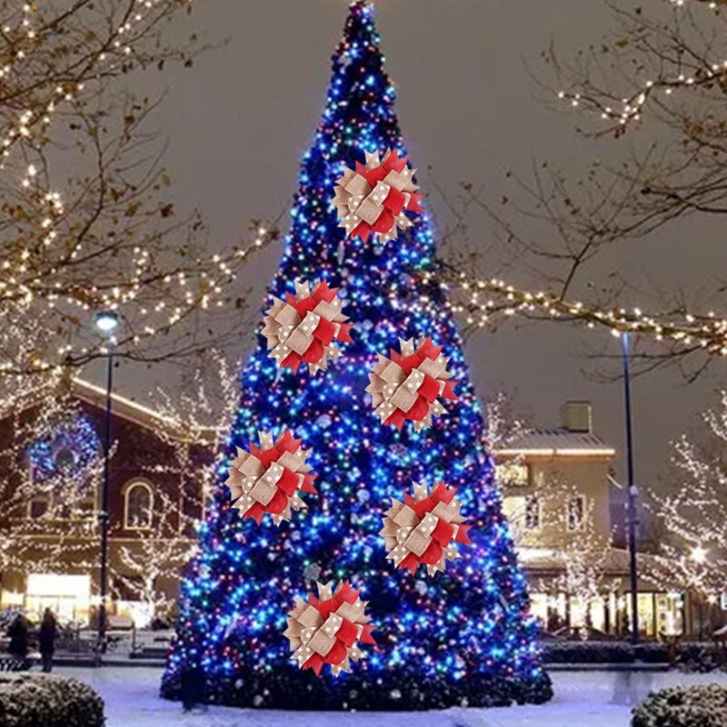 Large Xmas Tree Topper Hanging Decoration,Christmas Tree Wreaths Decorated,Hand