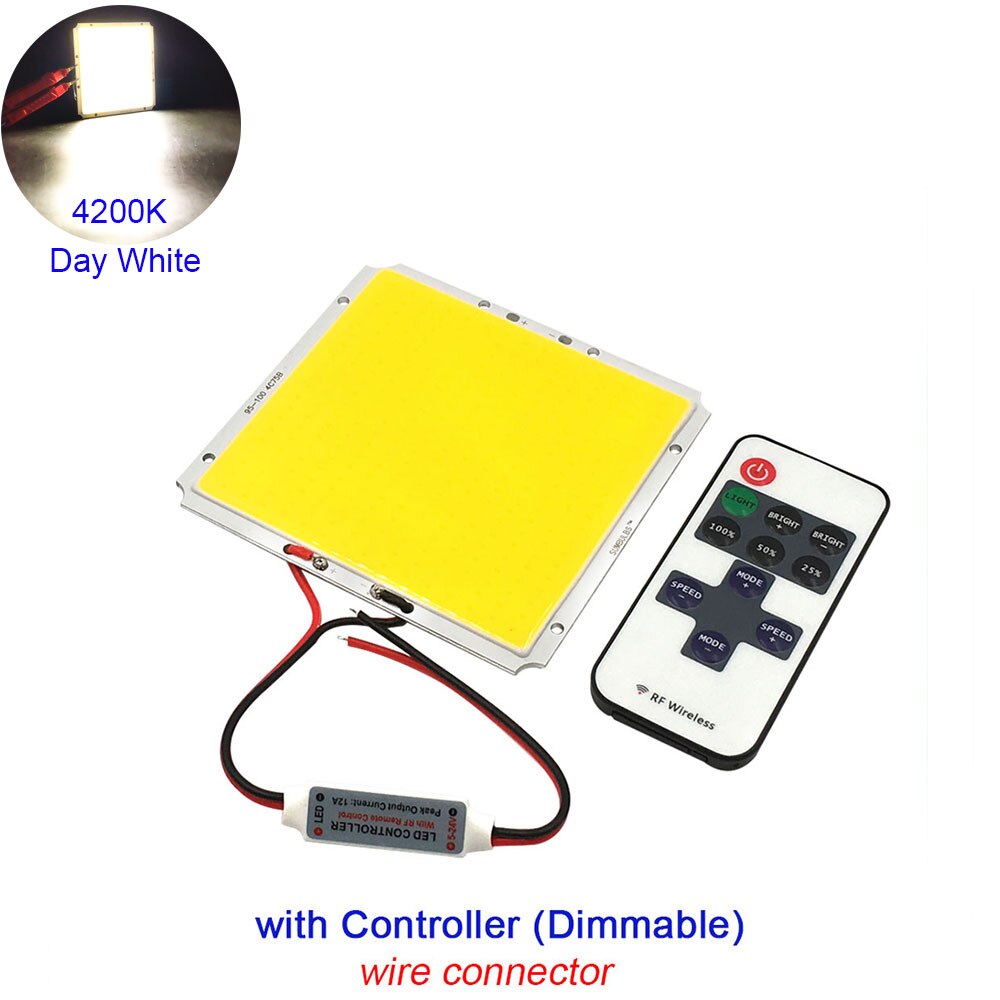 100X95Mm 12V 50W Led-paneel Licht Cob Led Lamp Controller Dimmer Dag Witte Kleur voor Huis Verlichting Floodlilghts: NW COB RC