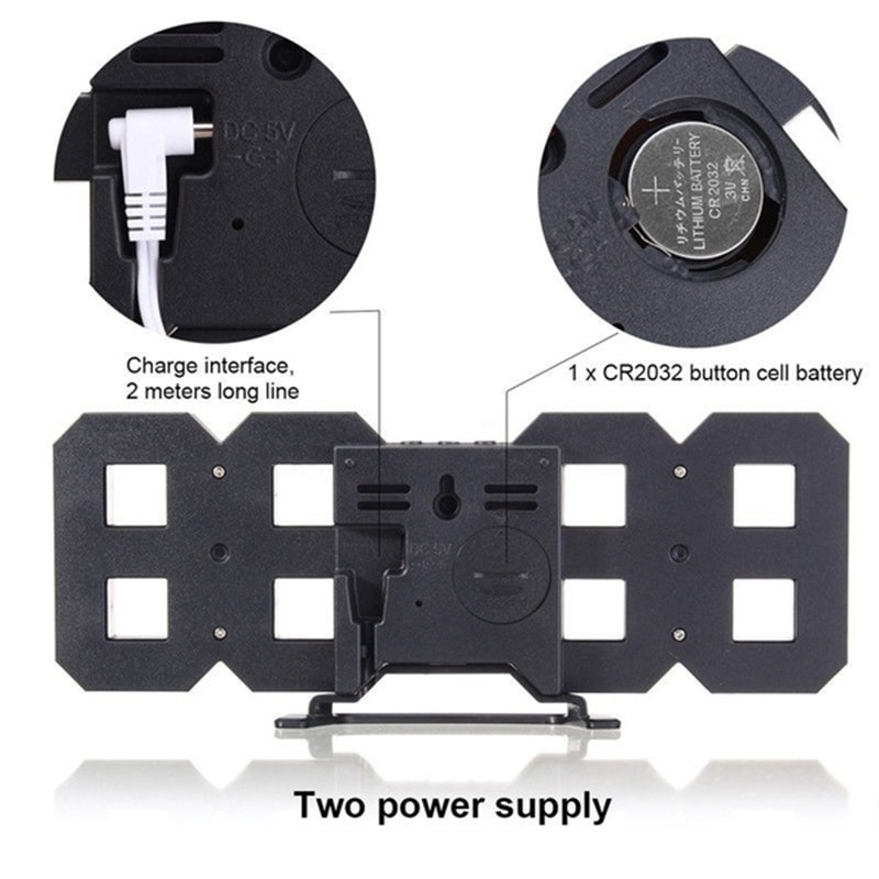 3D doprowadziło cyfrowy ściana zegar Data czas Celsjusz Nightlight wyświetlacz Tabela pulpit zegary alarm zegar z żyjący Pokój