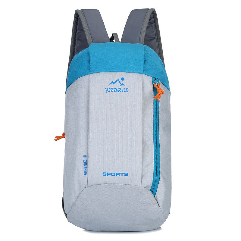10L Outdoor Sport Licht Gewicht Waterdichte Rugzak Reizen Wandelen Tas Rits Verstelbare Riem Camping Knapzak Mannen Vrouwen Kind: 2C Gray Blue
