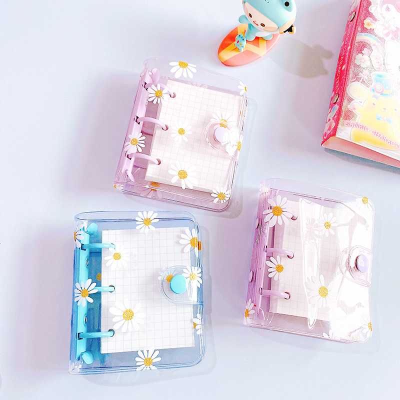 Mini classeur à anneaux avec marguerite, 80 feuilles, Kawaii, carnet de notes, Agenda, Agenda, papeterie scolaire