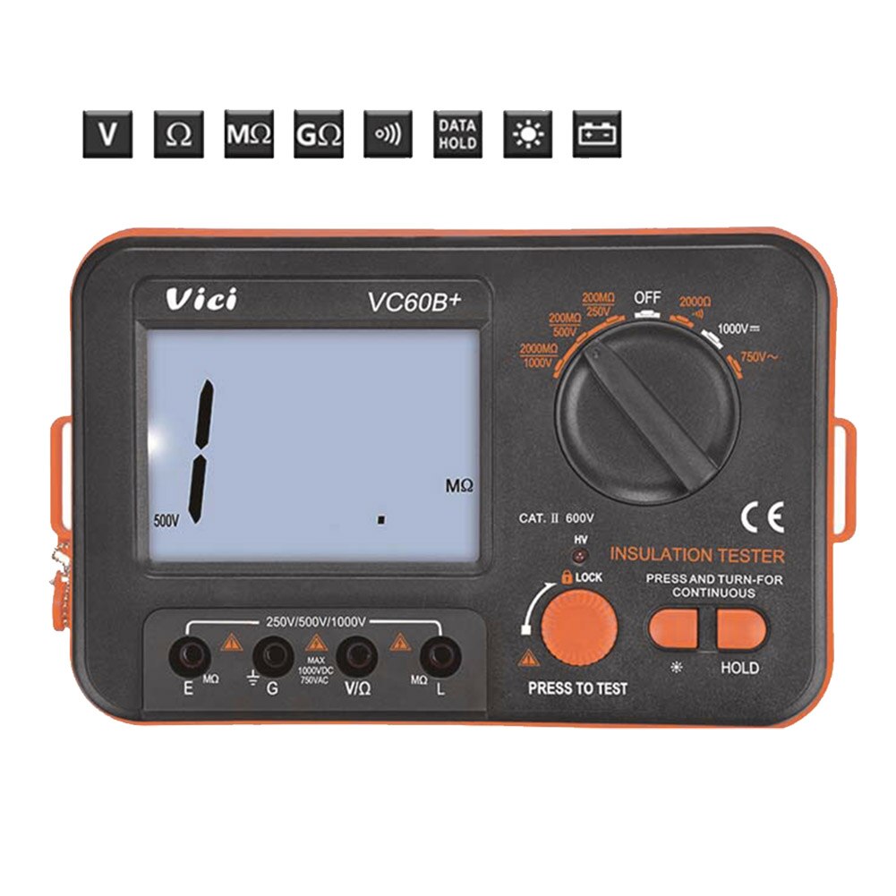 Insulation Resistance Tester Easy Read Digital Display With Test Lead Portable #734