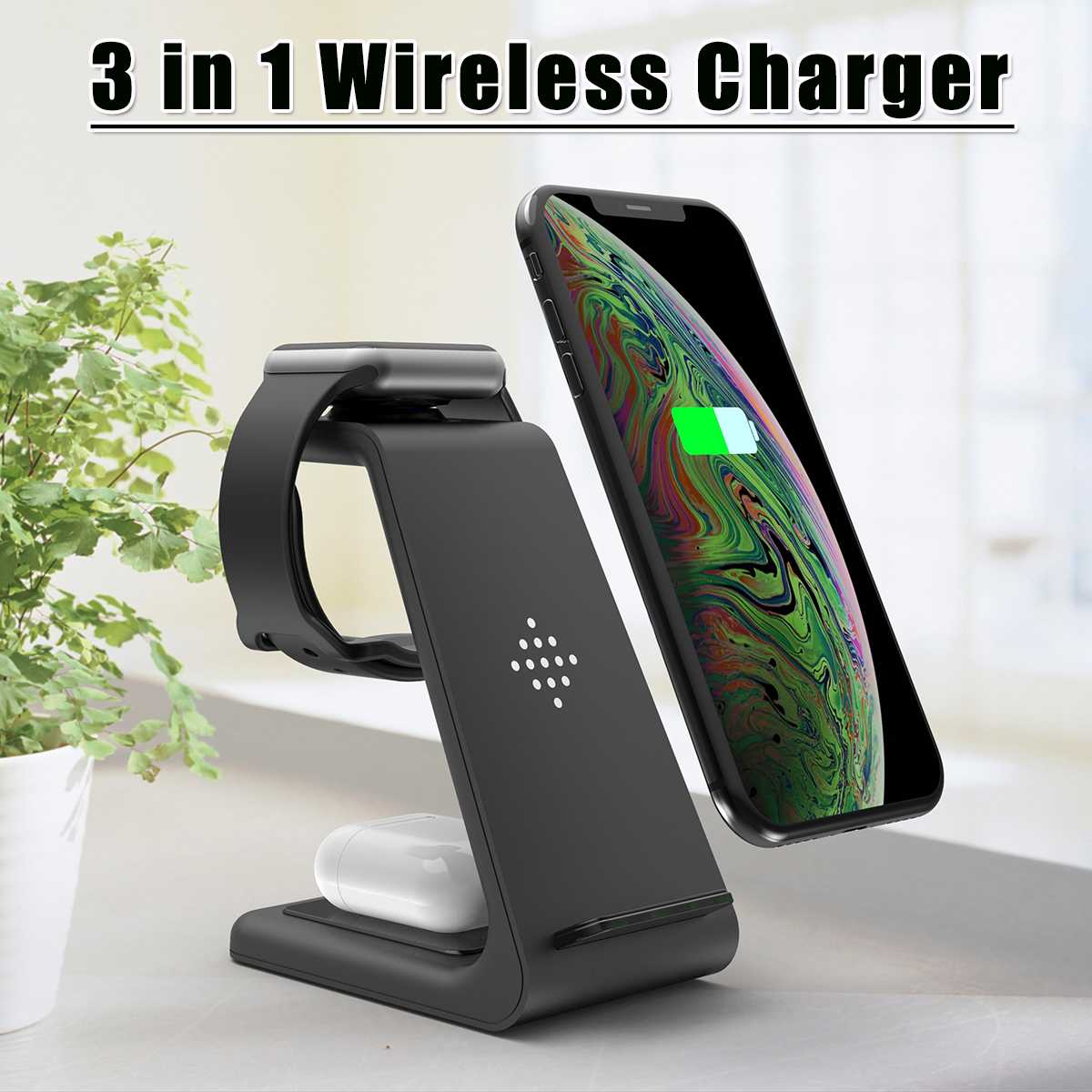 3 In 1 Foldable Wireless Charger QI 10W Fast Charge For Iphone 11 Pro X XS MAX 8 8 Plus for Apple Watch Pro For Samsung