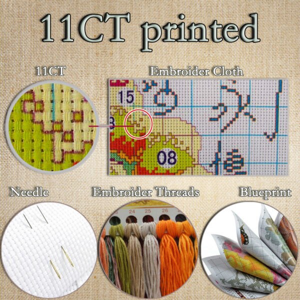 Häst apa rik diy djurmålning räknat tryck på duk dmc 14ct 11ct kinesiska korsstygn handarbetsset broderisatser