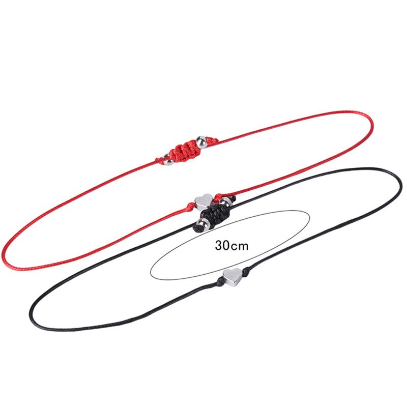 2 teile/verlieren sehr klein Liebe Herz Glück Armbinde verrotten Schwarz Farbe Seil Armbinde Einstellbar Paar Armbinde