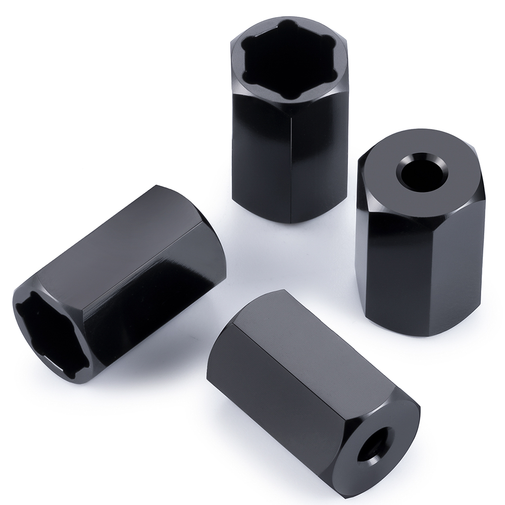YEAHRUN 4 Uds. Adaptadores de cubo hexagonal de rueda de aluminio de 5mm a 7mm/5mm a 12mm conversión para WPL D12 2WD 1/10 piezas de mejora de camión RC