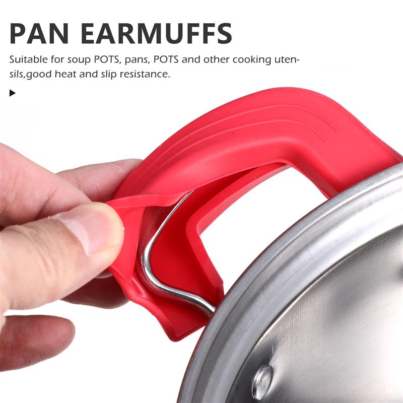 1 Pair Pot Handle Cover Pot Assist Handle Holder Heat-proof Pot Cover for Pan Ear Pot Ear Handle Home