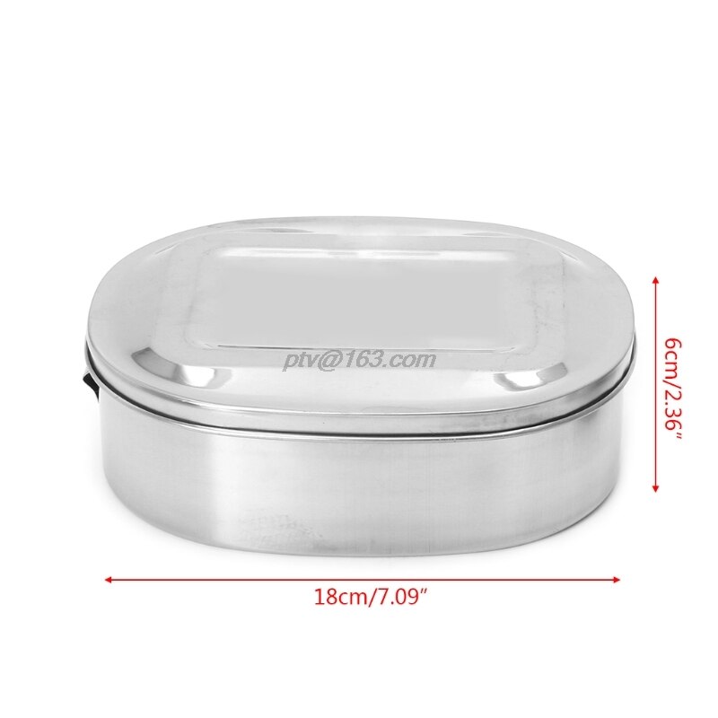 Stainless Steel Square Lunch Box Bento Food Picnic Container Travel 1/2 Layer: 1 layer XL