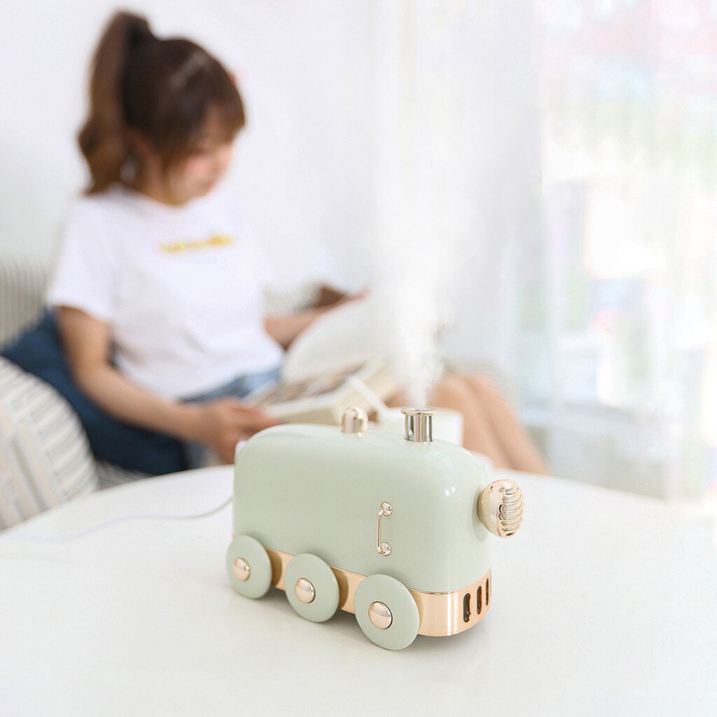 Ultrasone Luchtbevochtiger Retro Mini Trein Usb Aroma Air Diffuser Essentiële Olie Mist Maker Fogger Met Kleur Led Licht # G40