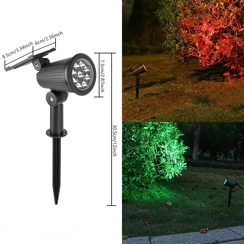 9-LED-zonne-spots buiten IP65 waterdichte helderheid verstelbare spotlicht tuin achtertuin oprit patio decorlamp: orange