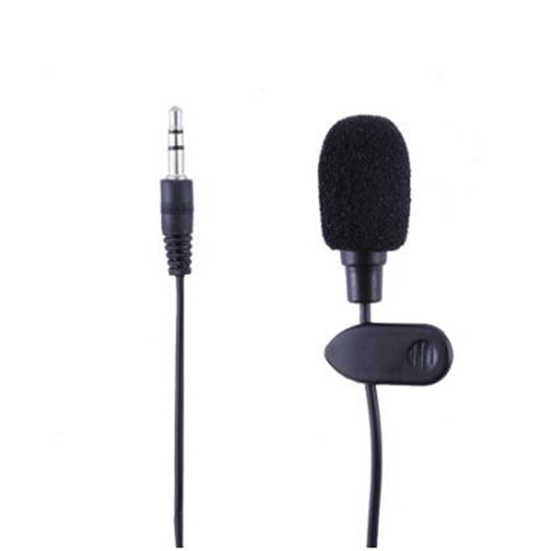 Zwart 3.5mm Mini Studio Speech Mic Microfoon Clip Op Revers voor PC Notebook 1.5M