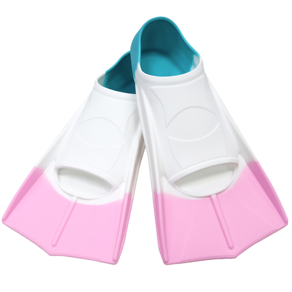 Silicone Fins Swim Training Snorkel Short Diving Flippers Frog Shoes Men Women Breaststroke Freesnorkel Swimming: XXS / Light Grey