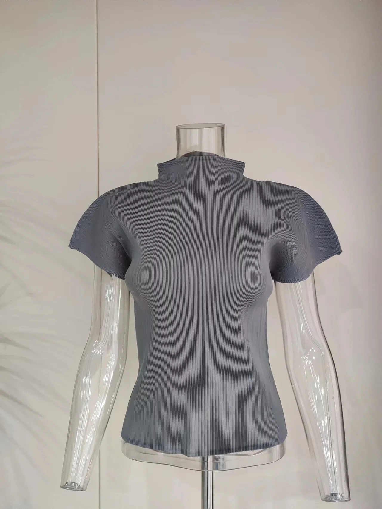Camiseta plisada de Original para mujer, Tops con estampado de flores plisadas, informal, ropa Retro holgada fina para mujer 2025
