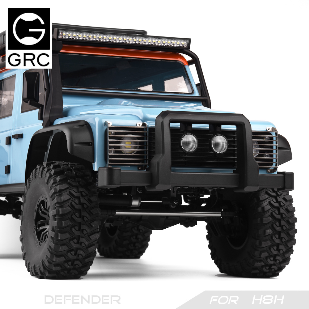 GRC 1/8 Edelstahl Front Lampenschirm Schutznetz Scheinwerfer Metallgitter für H8H Defender Upgrade Option Teile # G190HS/HB