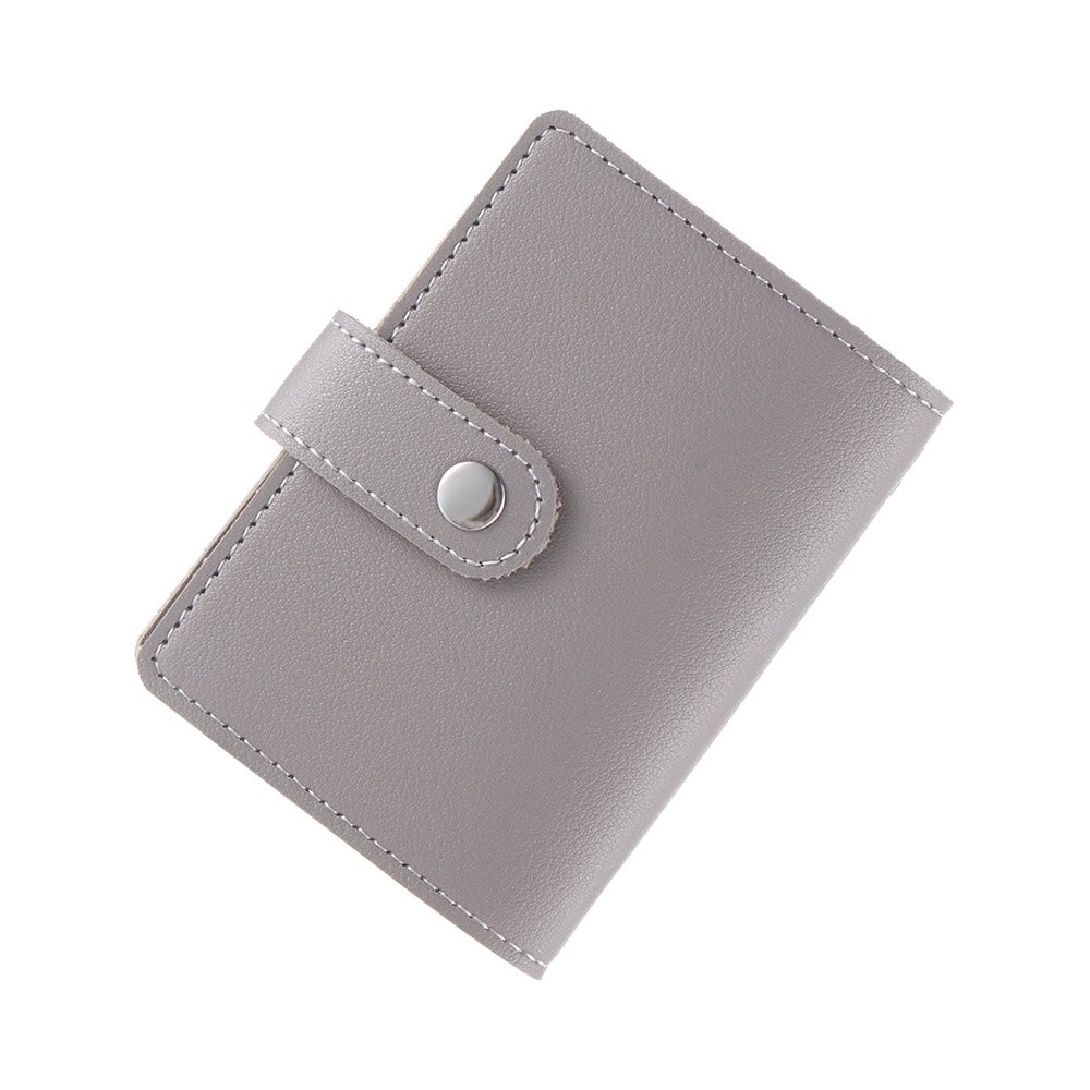 24 Card Slots Business Card Holder PU Leather Plastic Candy Color Korean Passport Bag Cute Card Holder Credit Card Bag: Style 2-grey