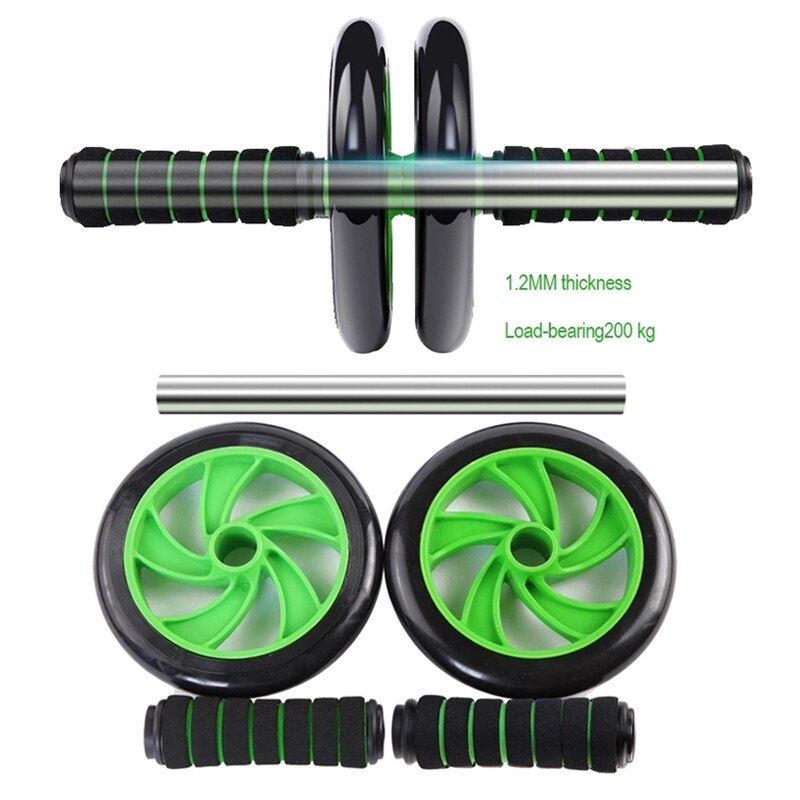 ABS Plastic Muscle Exercise Equipment Fitness Equipment Double Wheel Abdominal Power Wheel Ab Roller Gym Roller Trainer Training