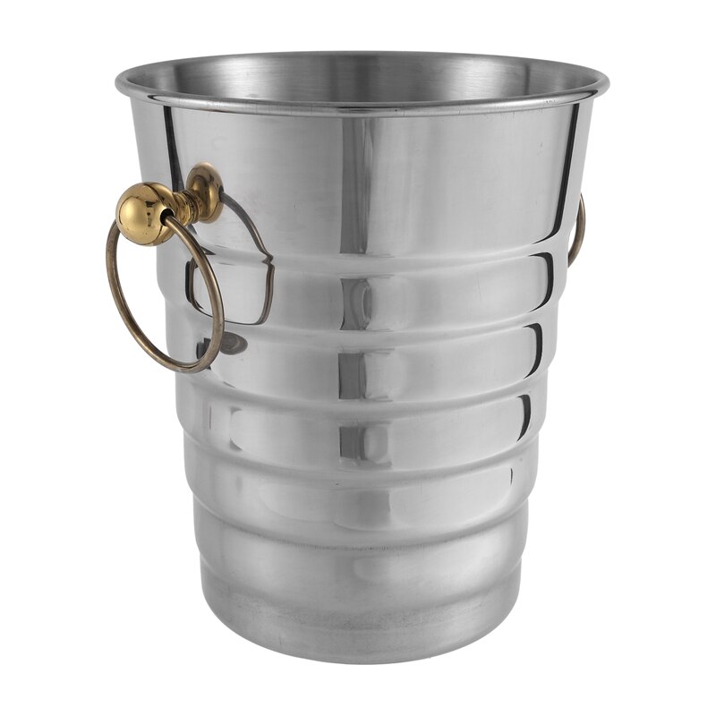 5L Stainless Steel Thick Threaded Ice Bucket Bar Champagne Cooler