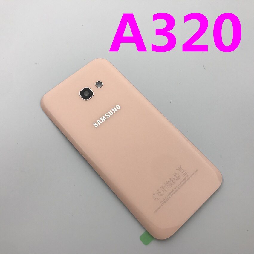 Samsung Galaxy A3 A5 A7 A320 A520 A720 A320 A520 A720 Battery Back Glass Cover Door Housing Battery Cover: A320 pink