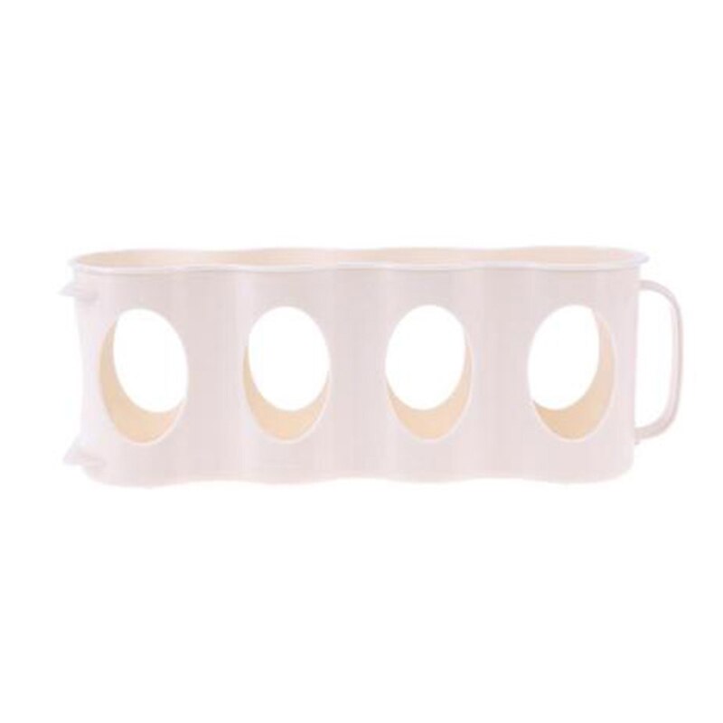 4 Holes Durable Beer Soda Coke Beverage Can Storage Box Refrigerator Beverage Bottle Holder Refrigeration Kitchen Organizer Food: Beige