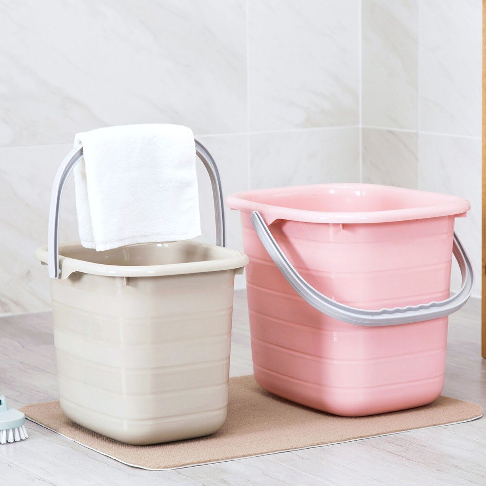 11L Plastic Mop Bucket Bathroom Laundry Buckets Portable Water Container Fishing Car Wash Bucket Large Pail Camping Kitchen