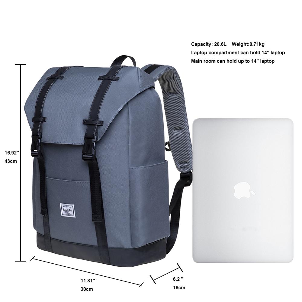 KAUKKO School & Leisure Modern daypack made of polyester for university office - daypack for 14 "laptop, 18L