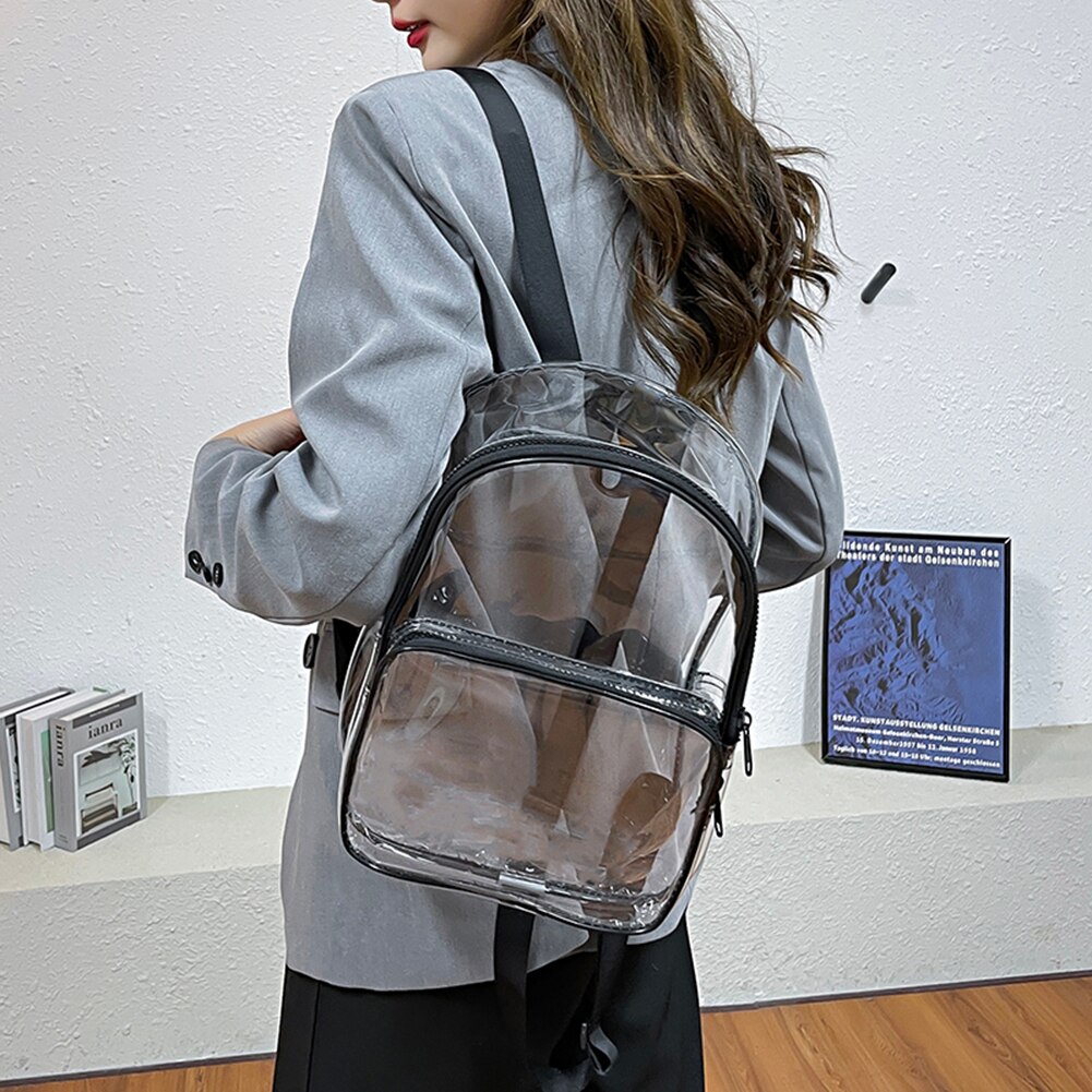 Zaino da donna borsa in PVC impermeabile trasparente studenti universitari di moda femminile borsa con paillettes trasparente zaini da scuola zaini da donna
