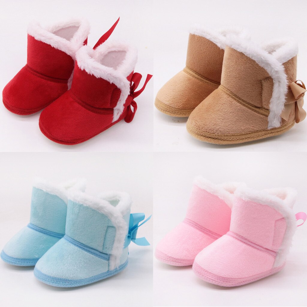 Botas de invierno para bebés y niñas, zapatos antideslizantes para niños pequeños, botas de invierno para bebés, botas de piel sintética para bebés y niñas