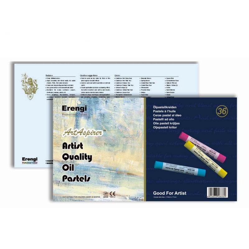 Erengi Top Level Round Shaped Crayons For Artist Soft Oil Pastels 25/36/50 Colors Oil Crayons Set Art Supplies: 36 Colors