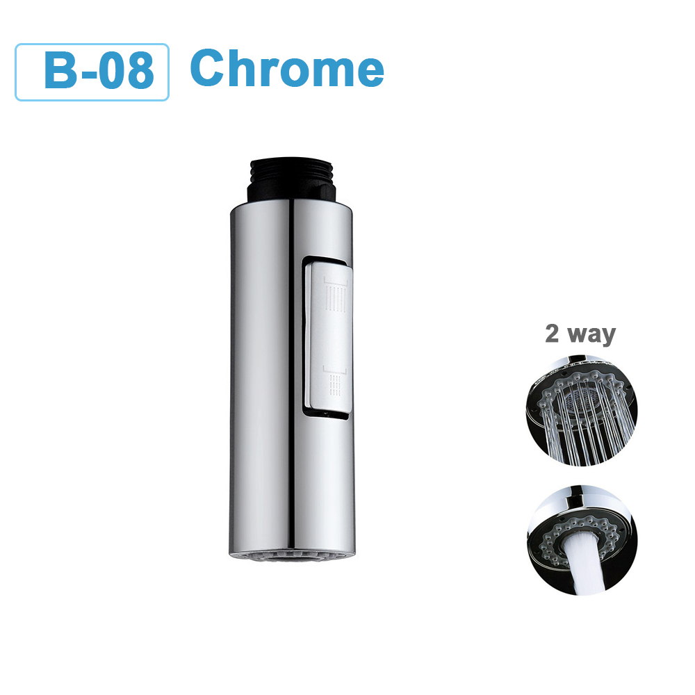 G1/2 Kitchen Faucet Head Pull Out Shower Nozzle Sprayer Bathroom Sink Tap Replacement Accessory Black Silver Golden Head Aerator: MULTI