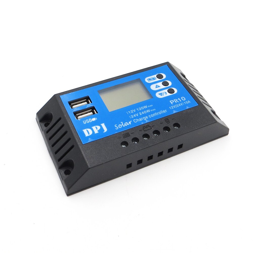 Solar Laadregelaar Zonnepaneel Intelligente regelaar met dubbele USB-poort Drietraps laadbeheer 12V 24V(100A