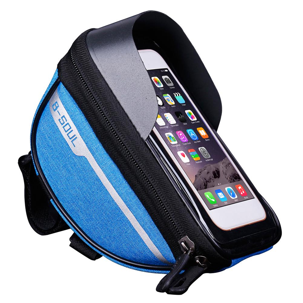 Fietsen Fiets Hoofd Buis Stuur Cell Mobiele Telefoon Bag Case Houder Case Fietstas Waterdichte Touchscreen Polyester Bike: A-Blue