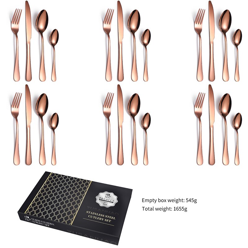 24 Stks/set Rvs Servies Bestek Sets Cutter Vork Lepel Thuis Keuken Eetkamer Myding