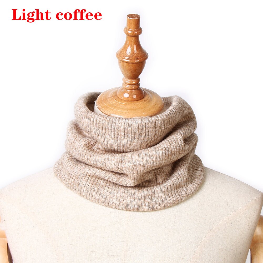 1 PC Bonito Algodão Bebê Inverno Neck Warmer Anel Scarf Crianças Meninas Meninos De Malha De Lã O-Lenços Cor Sólida crianças Quente Baixada: light coffee