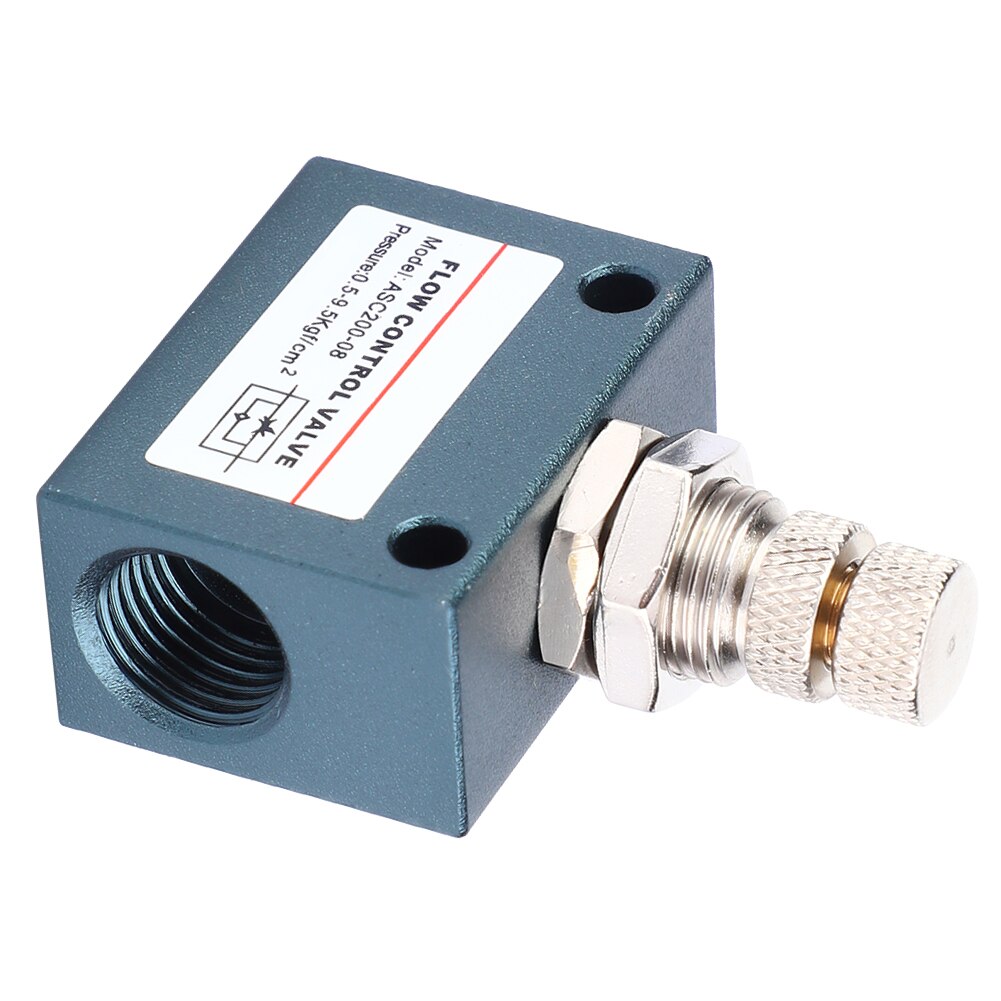 Flow Control Valve ASC200-08 G1/4 Pneumatic Air Flow Speed Control Valve Aluminum Alloy Throttle Valve Electric Magnetic Valve