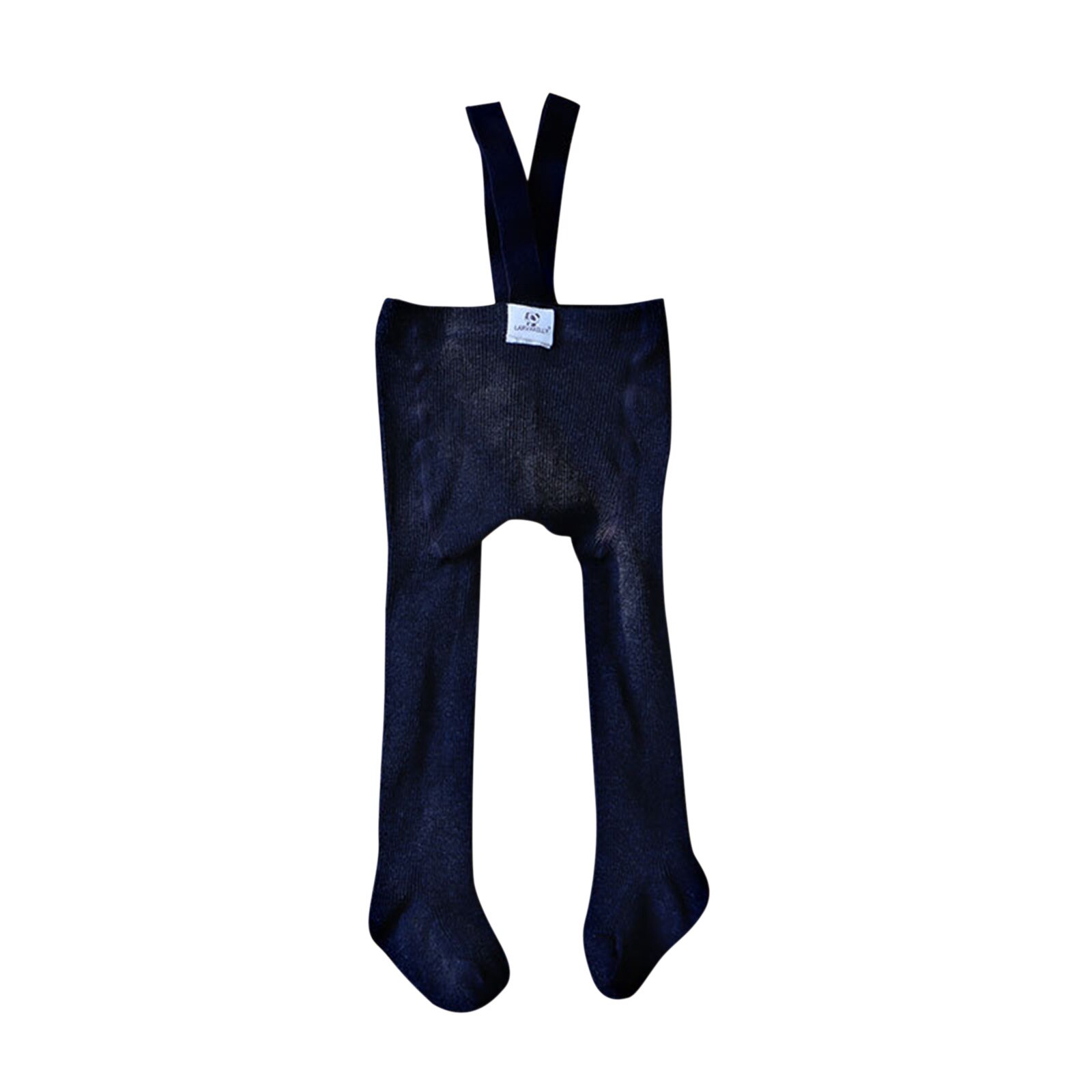 Bebé bebé tirantes acanalado medias primavera otoño bebé niñas lindo sólido alto cintura venda general Leggings 0-12M: Negro