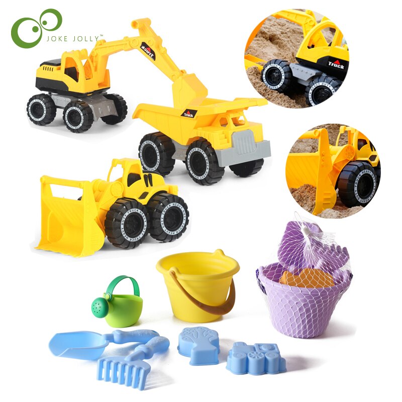 Multiple reative simulation excavator toy car model children's soft beach toys dredging game set children's YJN