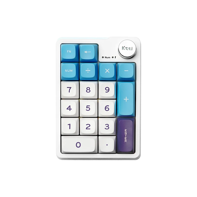 Kzzi K20 Toetsenbord 19 Toetsen 3 Modus Usb/2.4G/Bluetooth Draadloze Toetsenborden Maatwerk Nummer Pad Voor Pc Computer Accessoires: Bruin