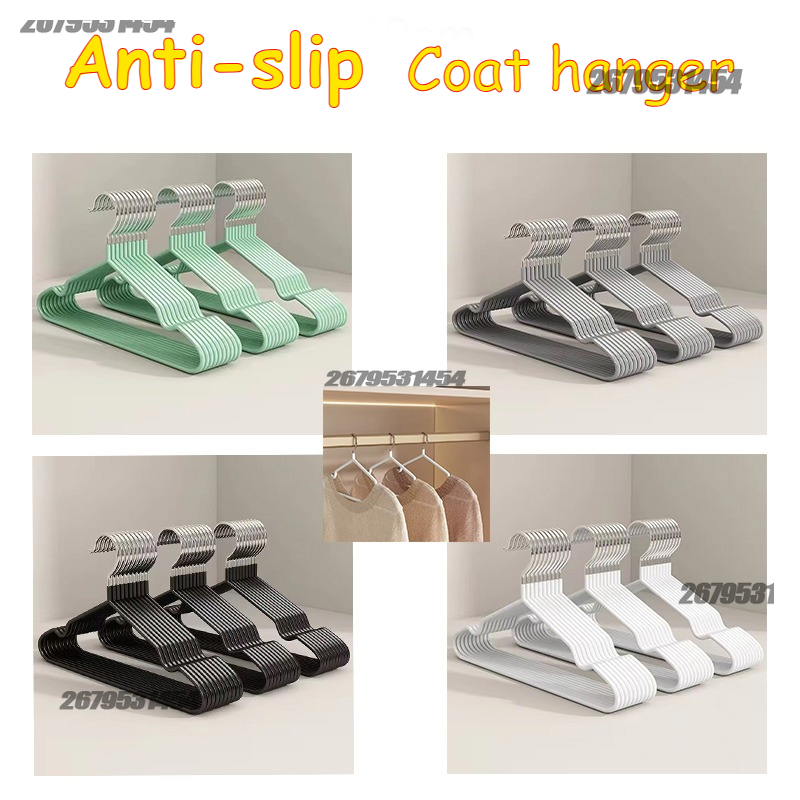 10 Stück rutschfeste KleiderbüGel-Garderobe, nicht abfärbende Kleidung für Höhle Heimgebrauch, rutschfeste Trocknung, Metall, dicke Aufbewahrung, Schlafzimmer, Kleiderschränke