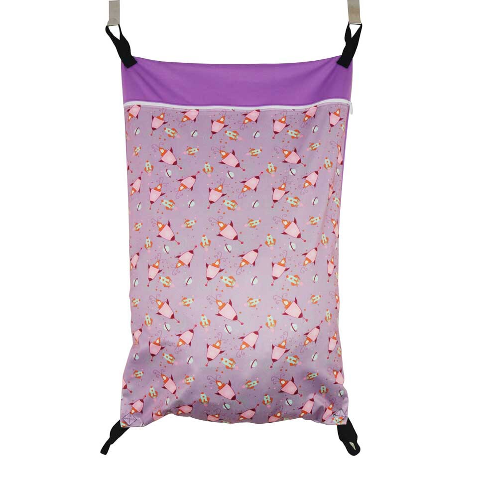 Extra Large Hanging Wet/Dry Pail Bag with two hook for Cloth Diaper,Inserts,Nappy,Laundry With Two Zippers Waterproof Diaper Bag: XS83
