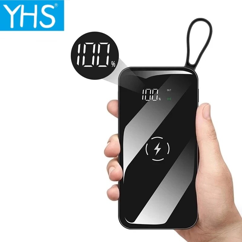 Banco de potência sem fio impermeável tela cheia portátil 50000mah dupla usb para todo o telefone powerbank carregamento rápido bateria externa