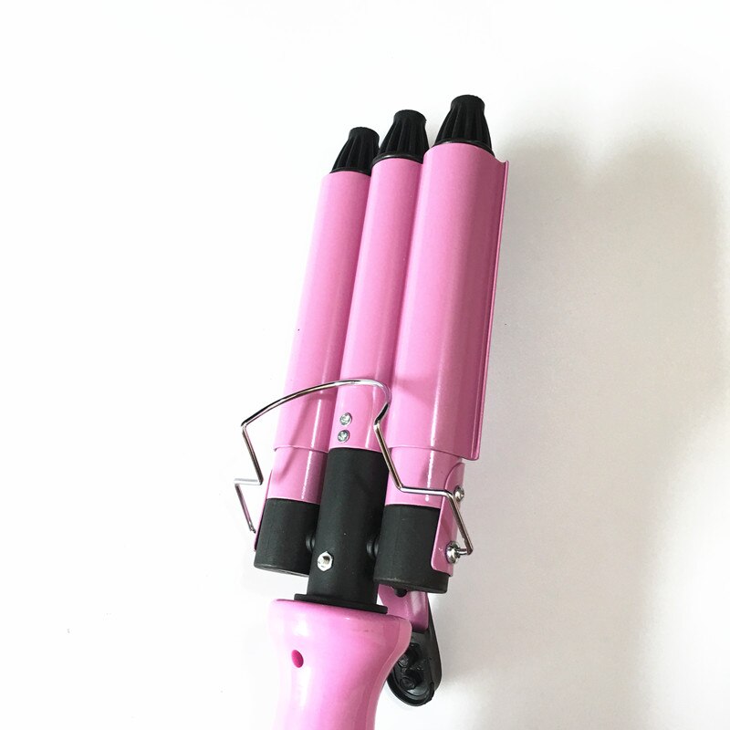 Hvid og grå hår waver wave curler keramisk hår krøllejern 3 tønde klemme wave curler