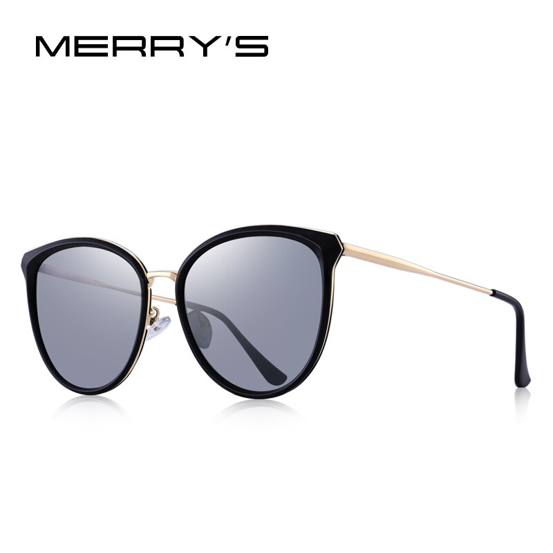 Merrys Vrouwen Mode Cat Eye Gepolariseerde Zonnebril Dames Luxe Trending Zonnebril UV400 Bescherming S6305: C03 Silver