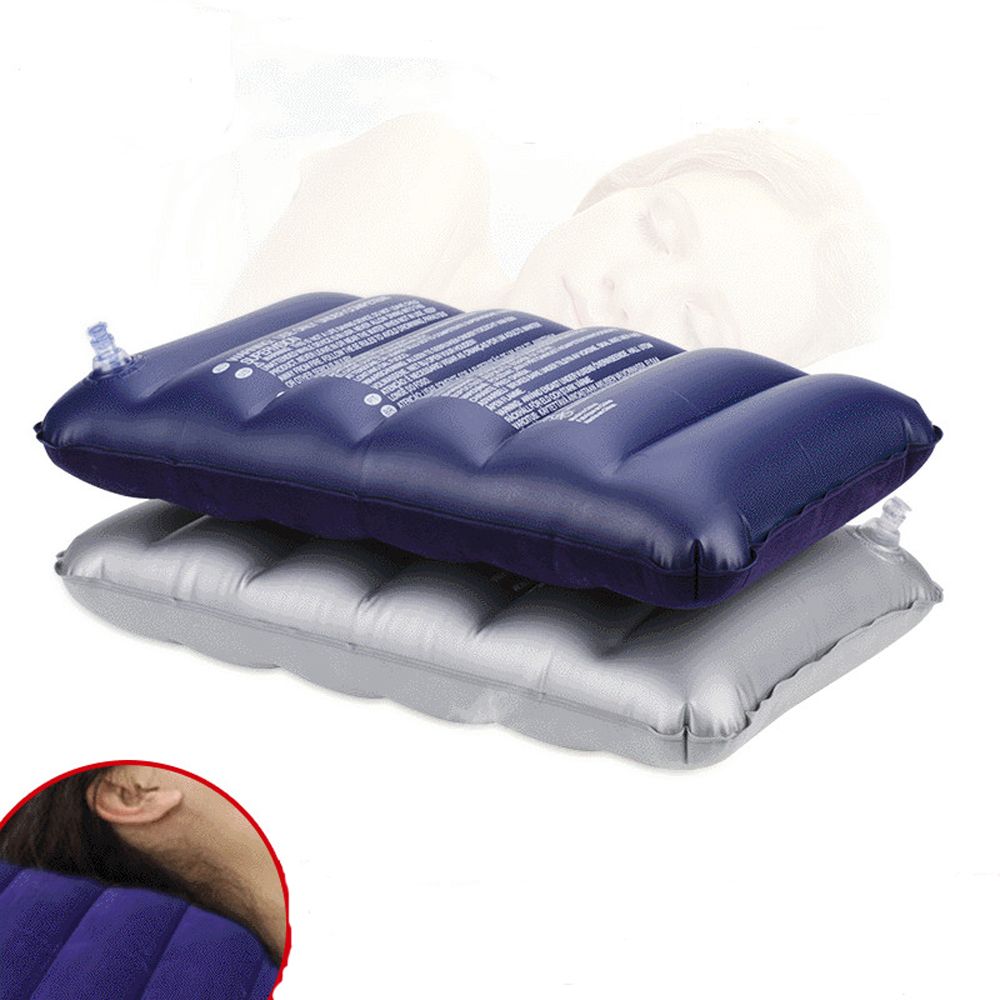 Draagbare Ultralight Opblaasbare Pvc Stroomden Air Kussen Slaap Kussen Reizen Slaapkamer Wandelen Strand Auto Vliegtuig Hoofd Rest Ondersteuning