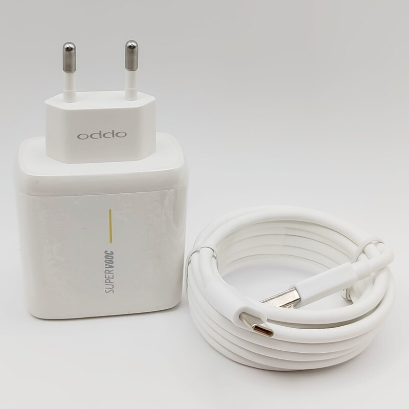 EU/US OPPO Supervooc 65W Fast Charger Supervooc 2.0 Adapter 6.5A Type C Cable for For Find X2 Pro Reno6 Reno5 ACE 2 X20 Pro: EU Plug x 2m Cable