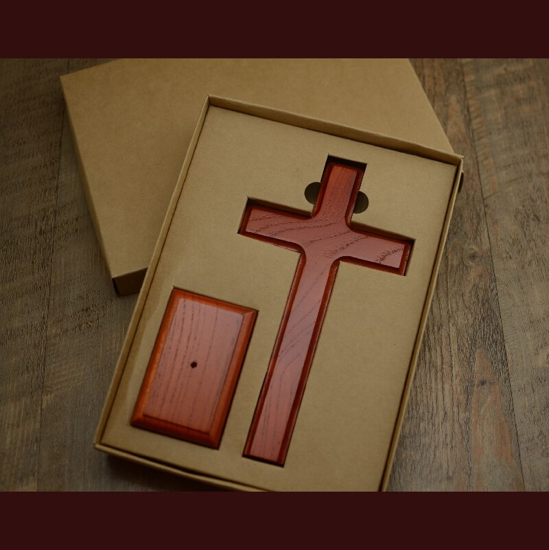 Kerk relikwieën cross massief houten Jezus Christus decoratieve ornamenten home decor tweeërlei gebruik afneembare muur opknoping 23cm kruis