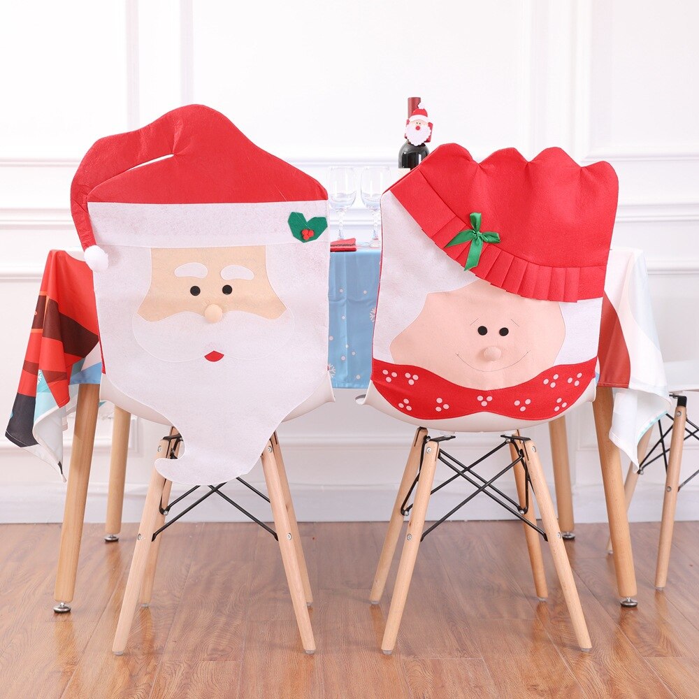 Umweltfreundliche Vliesstoffe Santa Claus Weihnachten Hütte für Stuhl Xtmas Partei Dekor Hause Dekoration Zubehör