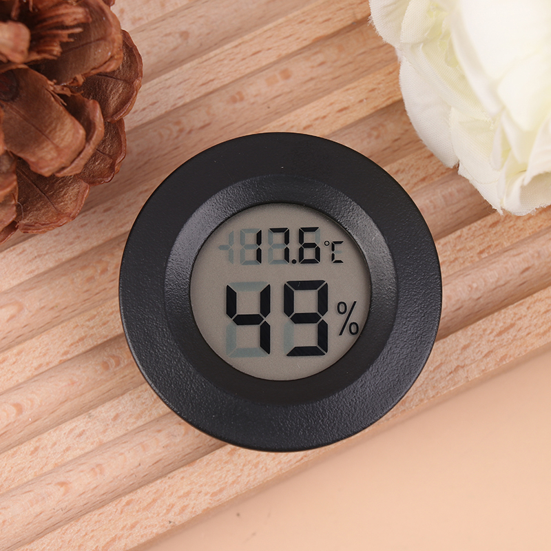 Mini lcd digitalt termometer og hygrometer  -50 °c til  +70 °c temperatur- og fugtighedsmåler til test af køleskab/fryser: Hvid