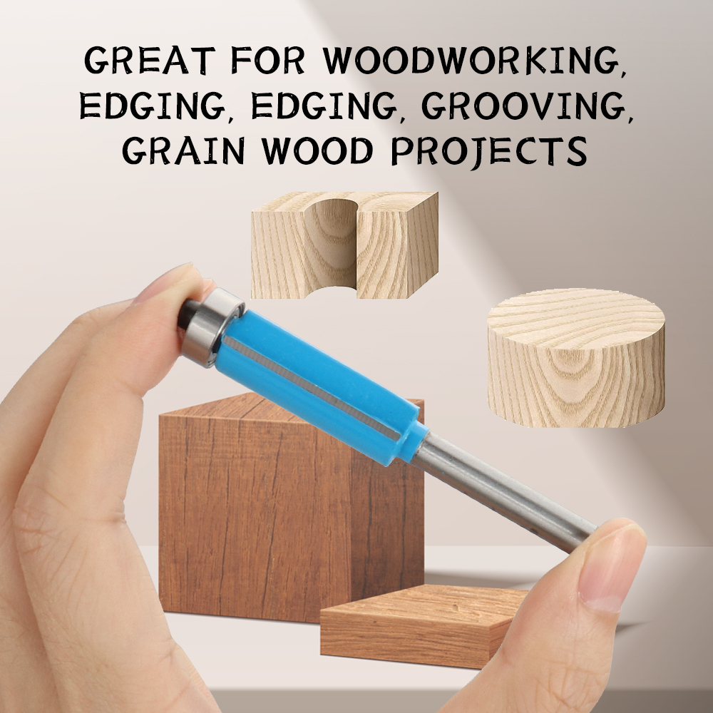 Trimmen Router Bit Set 1/4'' Schaft mit Lager Wolfram Hartmetall Fräser Bit 6mm Schaft für Holz Cutter Fräsen werkzeuge