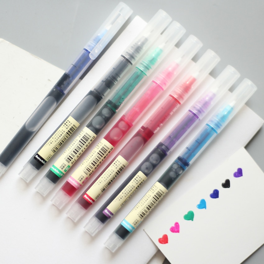 Kleur Sneldrogende Volledige Naald Gel Pen 0.5mm Naald Punt Vloeibare Inkt Roller Ball Pen Onderzoek Pen Handtekening pen Briefpapier