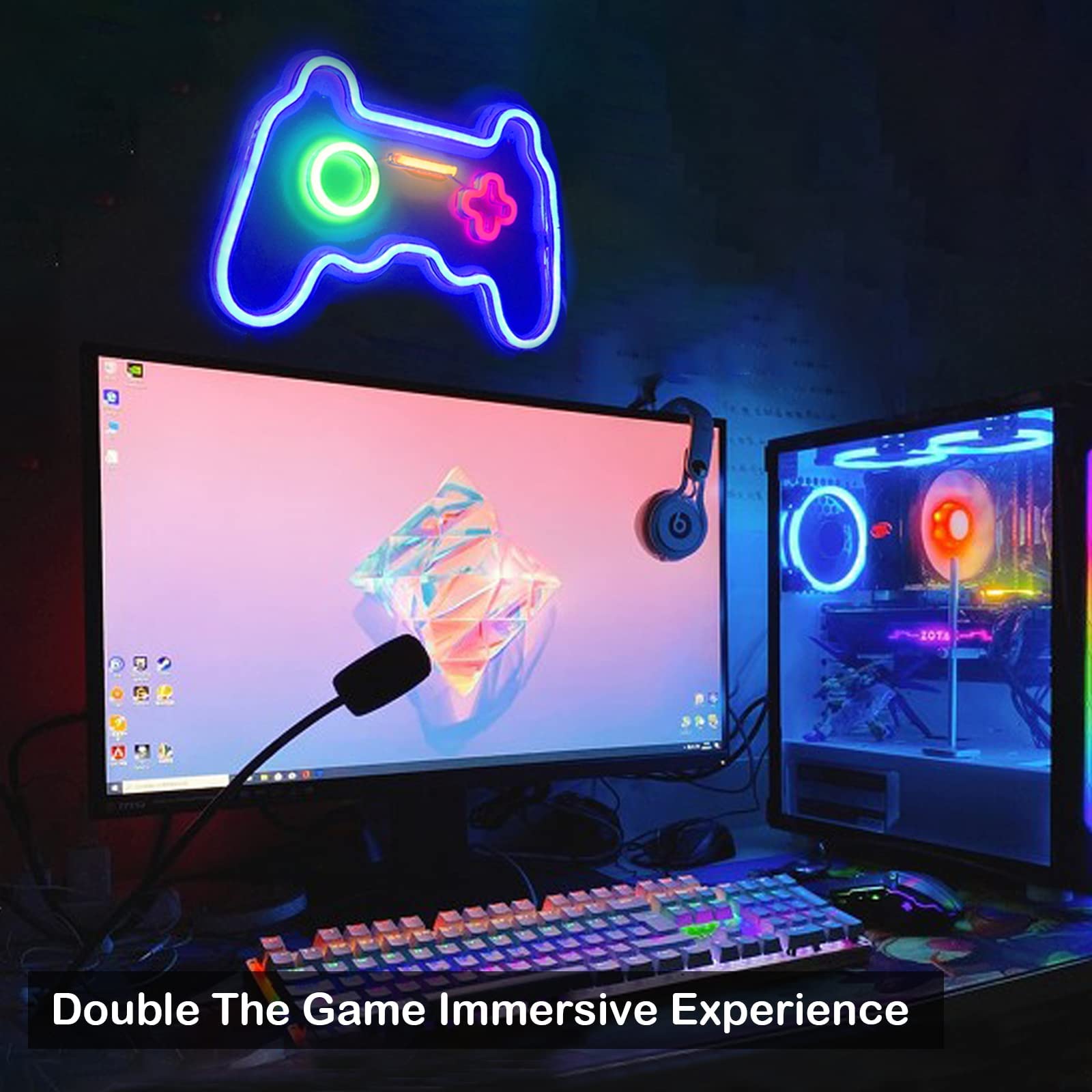 NEUE Neon- Zeichen Gamepad Neon- Licht Playstation Lampe Zauberstab Raum Dekoration Ästhetischen freundlicher Acryl Bord LED Nacht Rohr